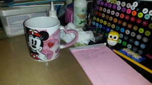 getting ready to work drafting table